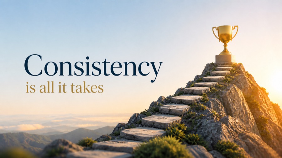 Blog post artwork for consistent action
